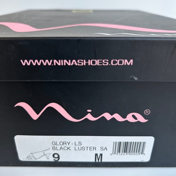Nina Black Luster SA Genuine Leather Sole Size 9M USA - Picture 8 of 8